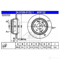 Тормозной диск ATE 5E3MS 4 09132 57597 24010901321