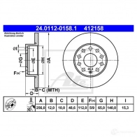 Тормозной диск ATE FSH3M7 41215 8 24011201581 57942 - Изображение 4