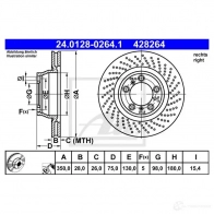 Тормозной диск ATE ITBUQ 42 8264 58861 24012802641 - Изображение 3