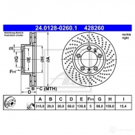 Тормозной диск ATE 4282 60 58857 3J5X3 24012802601 - Изображение 4