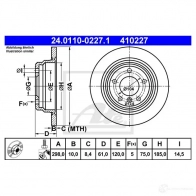 Тормозной диск ATE 57700 24011002271 4 10227 C5M4H - Изображение 5