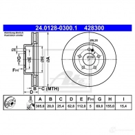 Тормозной диск ATE 24012803001 RS93JTQ 58877 4 28300 - Изображение 3