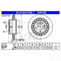 Тормозной диск ATE M7VNRVI 58213 24012001961 42019 6 - Изображение 5