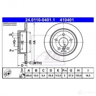 Тормозной диск ATE 24011004011 UAUVP 1193355125 4104 01 - Изображение 2