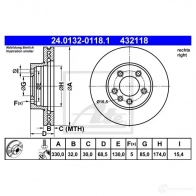 Тормозной диск ATE 43211 8 24013201181 JS613 58976 - Изображение 7