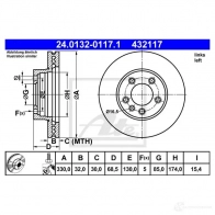 Тормозной диск ATE 43211 7 MXM73 24013201171 58975 - Изображение 2
