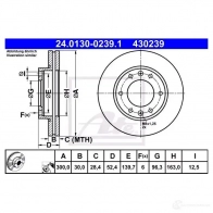 Тормозной диск ATE 43023 9 VDZZ3H7 24013002391 58965 - Изображение 2