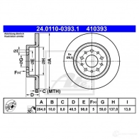 Тормозной диск ATE 24011003931 57836 41039 3 FAI75 - Изображение 3
