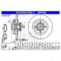 Тормозной диск ATE 6XCIN8 57579 24010901002 40 9100 - Изображение 4