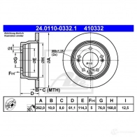 Тормозной диск ATE 24011003321 57791 41033 2 NO1LPP - Изображение 4