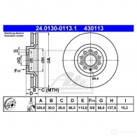 Тормозной диск ATE 43 0113 REICLIV 58894 24013001131 - Изображение 4