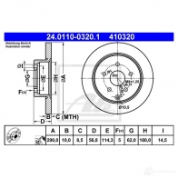 Тормозной диск ATE 4 10320 R3K8J 24011003201 57781 - Изображение 2