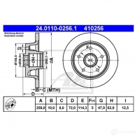 Тормозной диск ATE 41 0256 24011002561 3TWF9WS 57723