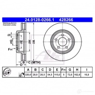 Тормозной диск ATE 24012802661 428 266 Chrysler 300 3 (LD) Седан 3.6 292 л.с. 2011 – 2024 I9UAR