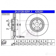Тормозной диск ATE 24012802911 LVD7NN 58876 428 291 - Изображение 2