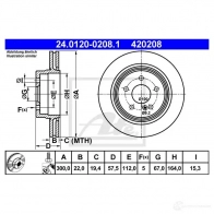 Тормозной диск ATE 58223 PPGICM 420 208 24012002081 - Изображение 4