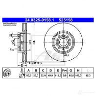 Тормозной диск ATE 59388 TL8HFLS 5 25158 24032501581 - Изображение 4