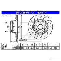 Тормозной диск ATE 42817 7 I1CRU 58787 24012801771 - Изображение 5