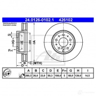Тормозной диск ATE 24012601021 58655 4261 02 2CMI5 - Изображение 5