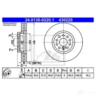 Тормозной диск ATE 43022 0 58949 2M25I 24013002201 - Изображение 4