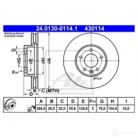 Тормозной диск ATE 43 0114 Y5M3W4Y 58895 24013001141 - Изображение 6
