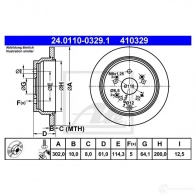 Тормозной диск ATE 24011003291 42U4Z 4 10329 57788 - Изображение 2