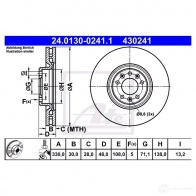 Тормозной диск ATE 1193356281 4SSW2YX 24013002411 4302 41 - Изображение 2