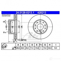 Тормозной диск ATE 58820 4 28213 G8R1X 24012802131 - Изображение 7