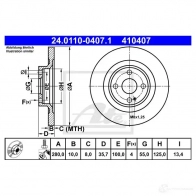 Тормозной диск ATE 24011004071 Mazda MX-5 (ND) 4 2015 – 2020 XYN5 ZE