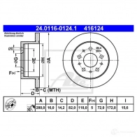 Тормозной диск ATE 24011601241 58073 41 6124 9PBSB - Изображение 7