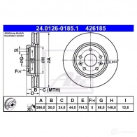 Тормозной диск ATE QAUXR 24012601851 58725 426 185 - Изображение 3
