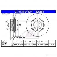Тормозной диск ATE 42618 2 58722 24012601821 LCZ16EK - Изображение 3