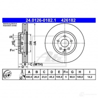 Тормозной диск ATE 42618 2 58722 24012601821 LCZ16EK - Изображение 6