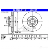 Тормозной диск ATE LGNO6 58666 4261 15 24012601151 - Изображение 5