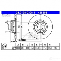 Тормозной диск ATE 4PB WF 24012803081 1436757600 - Изображение 7