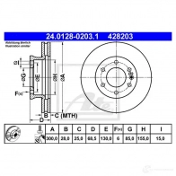 Тормозной диск ATE EPYWK 58810 428 203 24012802031 - Изображение 4