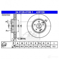 Тормозной диск ATE 58735 RRWF84 42810 6 24012801061 - Изображение 4