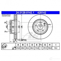 Тормозной диск ATE 24012801421 FQC97 4281 42 58761 - Изображение 7