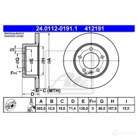 Тормозной диск ATE 41 2191 57971 24011201911 W7OL24E - Изображение 2