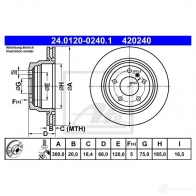 Тормозной диск ATE AOVS7BI 4 20240 58247 24012002401 - Изображение 8