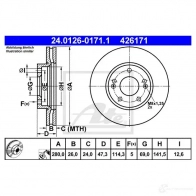 Тормозной диск ATE 426 171 CYGA5E 24012601711 58715