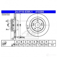 Тормозной диск ATE 57838 24011003951 IX4AZI1 410 395 - Изображение 3