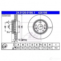 Тормозной диск ATE 58726 24012601861 6JZXW 42618 6 - Изображение 2
