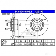 Тормозной диск ATE 24012601921 01HC LDP Fiat Tipo (356) 2 Седан 1.6 D (356SxG1B) 120 л.с. 2015 – 2025