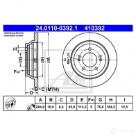 Тормозной диск ATE Z5KKG 57835 4 10392 24011003921 - Изображение 3