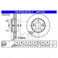 Тормозной диск ATE 58447 24012301231 XFZE9N 42312 3 - Изображение 5