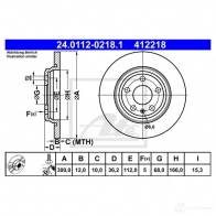 Тормозной диск ATE 1424886980 24011202181 DF2LM 4 12218 - Изображение 7