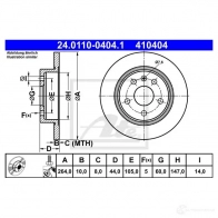 Тормозной диск ATE 24011004041 41040 4 5TC2SP 1424886978 - Изображение 2