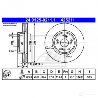 Тормозной диск ATE 58650 24012502111 R84Y03M 425 211 - Изображение 3