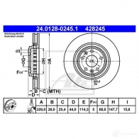 Тормозной диск ATE 42 8245 24012802451 AE7QO6 58844 - Изображение 4